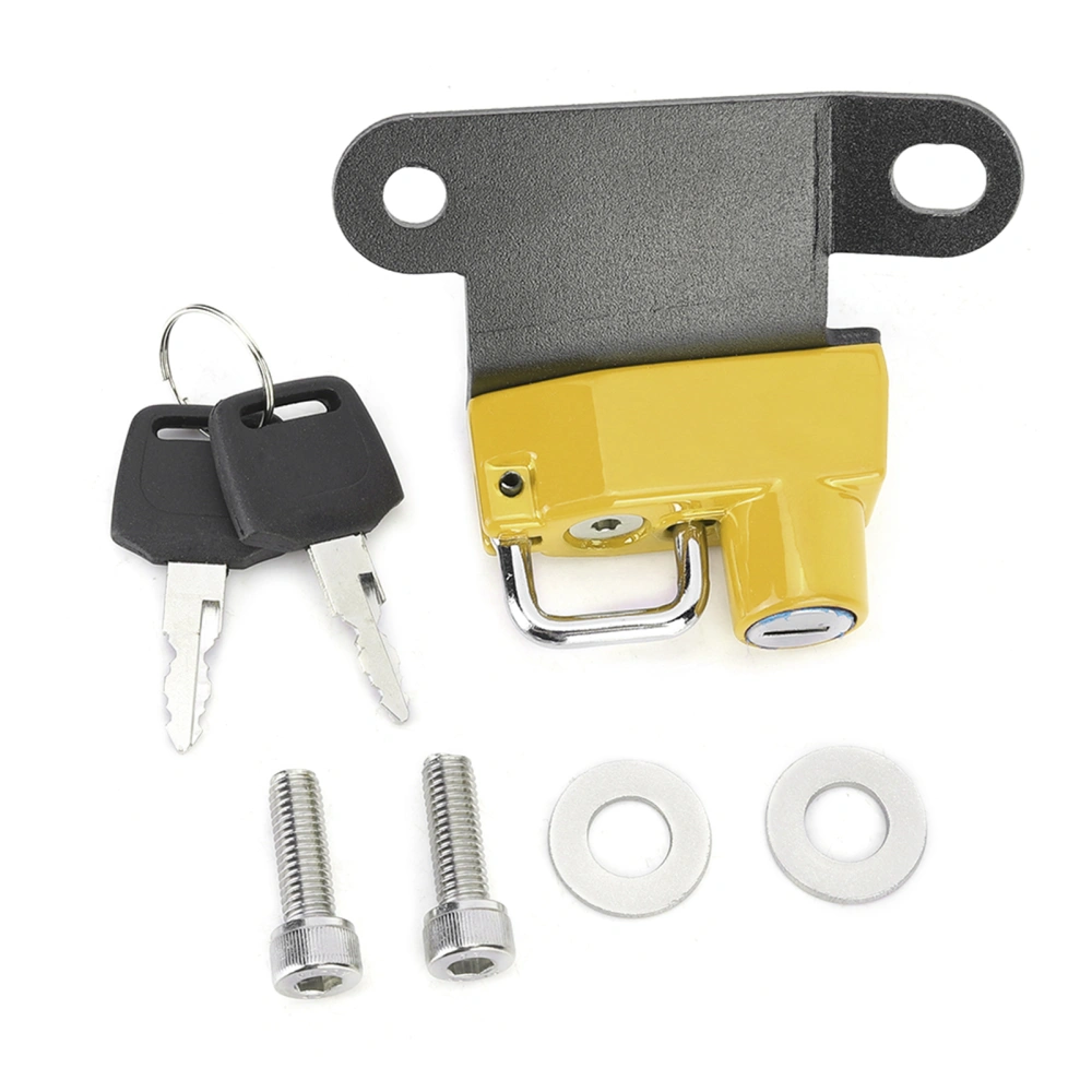 Aluminum Alloy Helmet Lock AntiTheft Security Hook Motorcycle Modification Fit for SuperDuke R 1290 2014 up(Yellow )