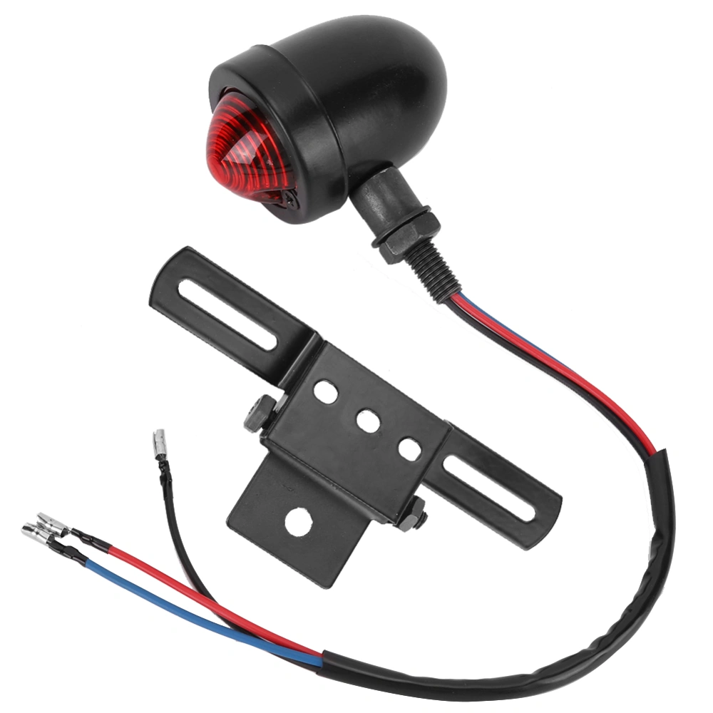 12V Universal Motorcycle LED Bicycle Rear Tail Stop Light Brake Signal Lamp Taillight Black shell red cover