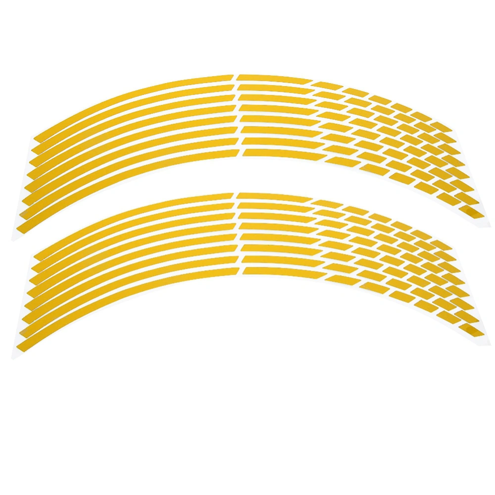 16pcs Bike Motorcycle 16-18inch Reflective Wheel Strip Stickers Decoration Accessory(Yellow)