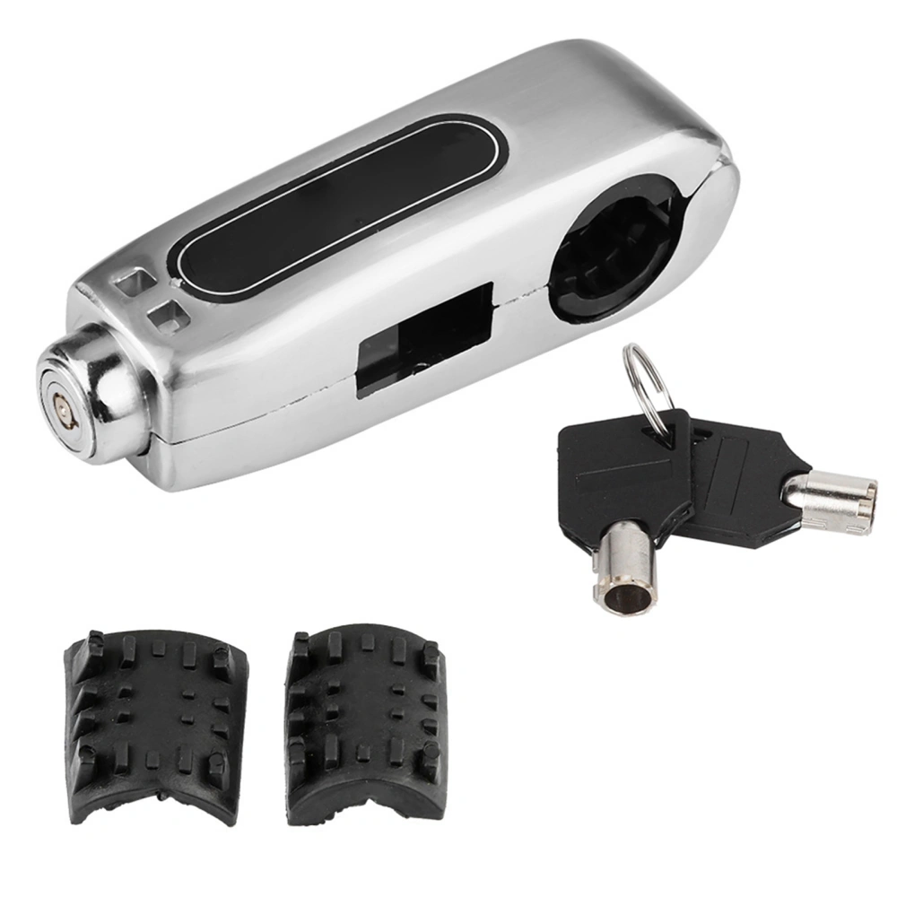 Universal Motorcycle Handlebar Brake Lever Lock Throttle Grip Anti Theft Security Lock(Silver)