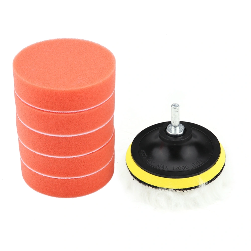 8Pcs 4inch Sponge Buffing Polishing Pad Kit for Car Polisher with Adapter