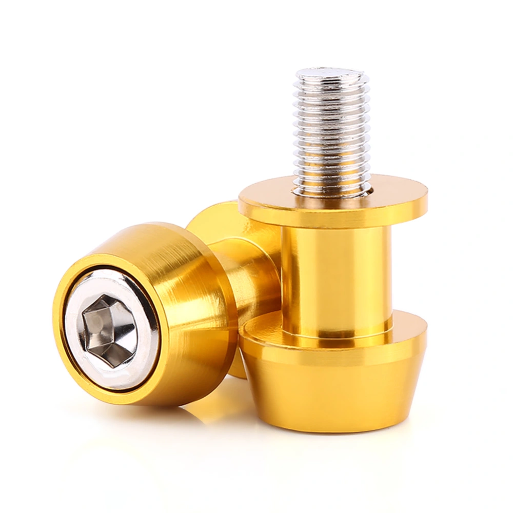 Motorcycle CNC Aluminium Alloy Swing Arm Spool Sliders Stand Swingarm Bobbins(10mm, Gold)