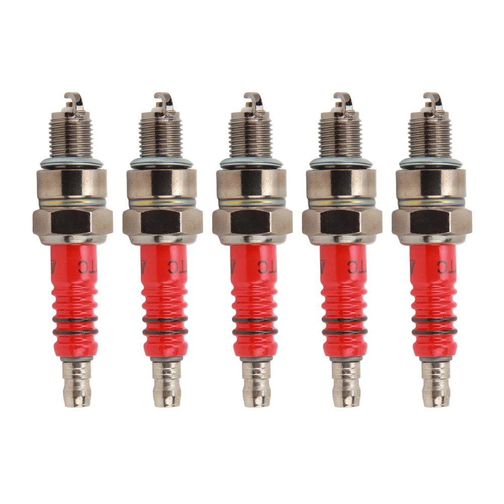 5 Pcs Motorcycle Spark Plug A7TC Racing Spark Plugs Replacement for GY6 50cc to 150cc Four Stroke Scooter