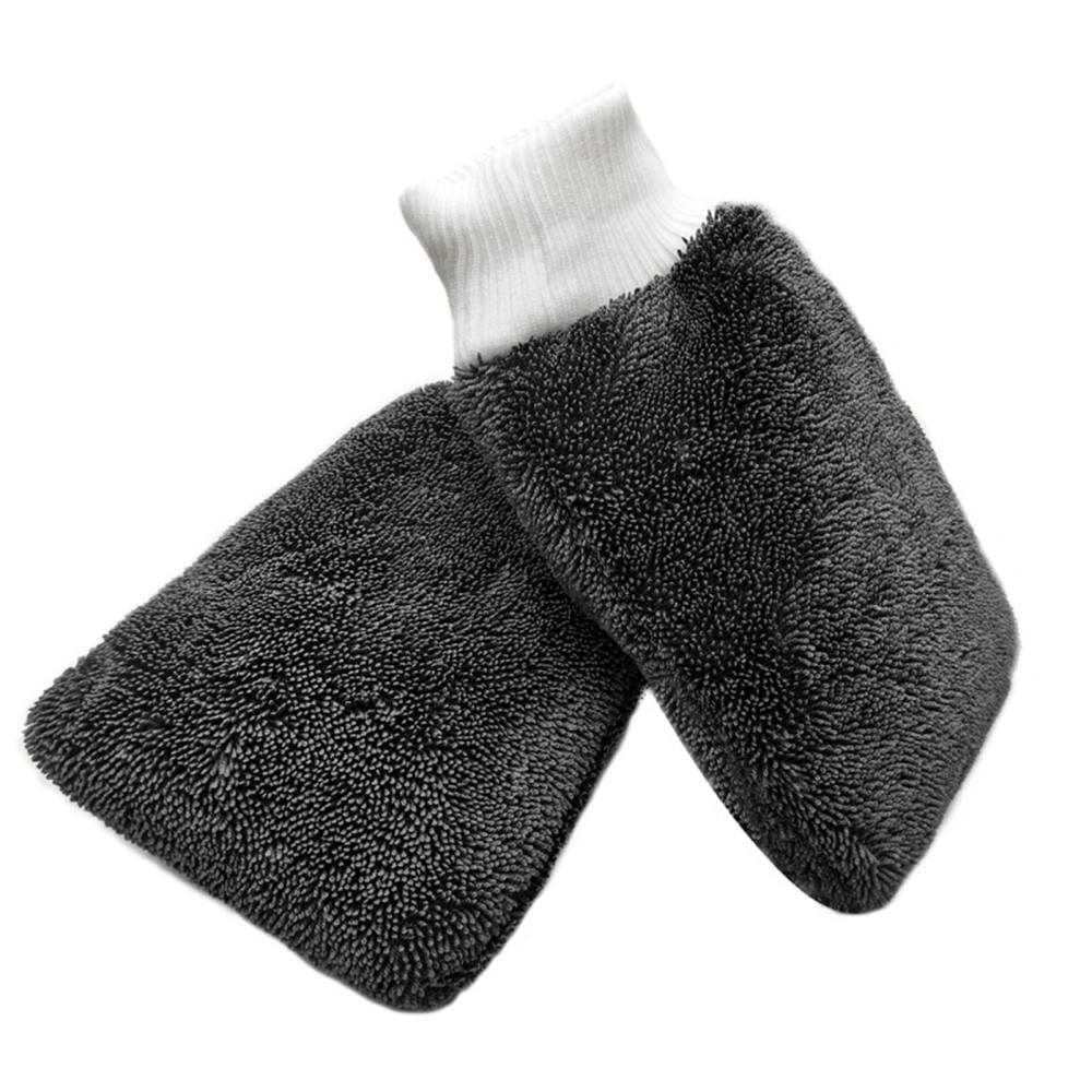 Microfiber Wash Mitt Super Absorbent Dual Sided Scratch Free Cleaning Work Gloves for Dry Wet Use