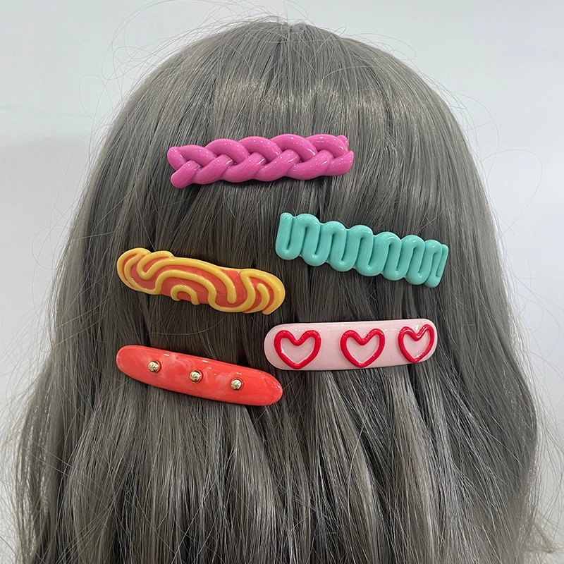 Women's Fashion Wild Candy Color Resin Barrettes