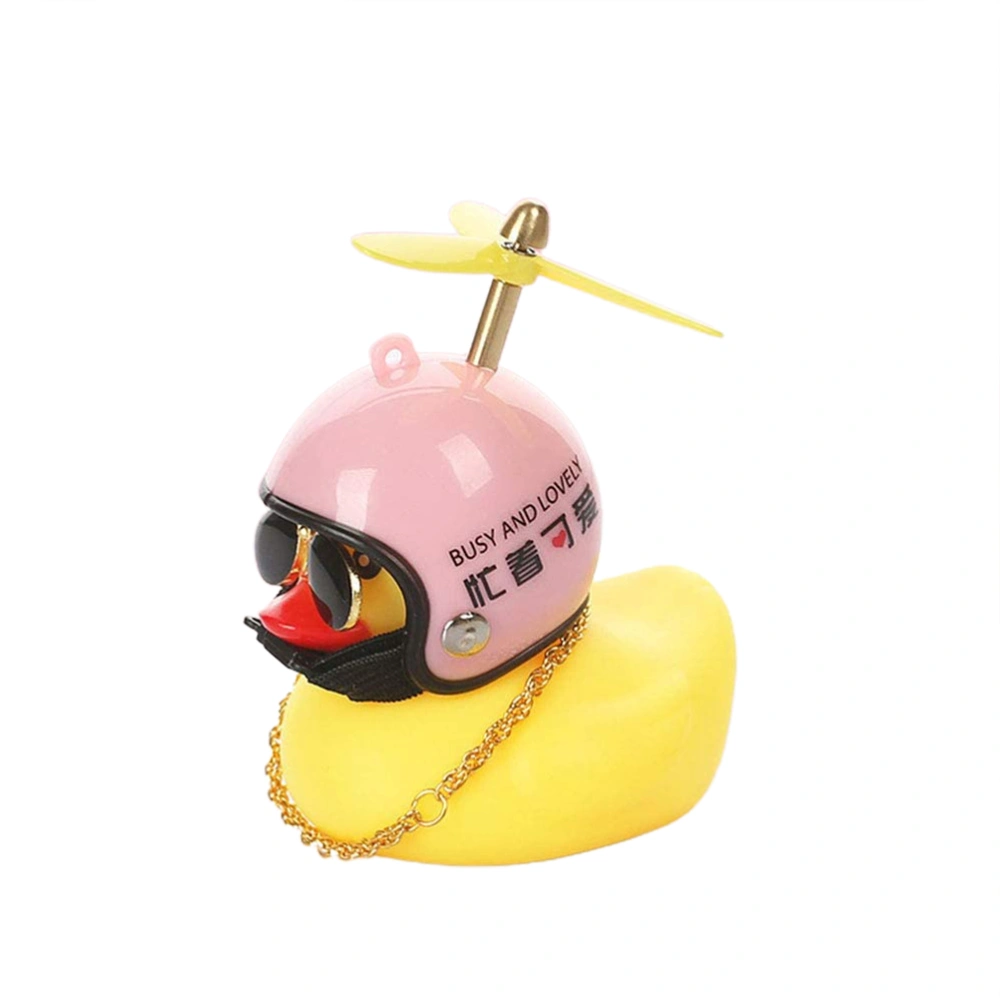 Duck Toy Car Ornament Yellow Duck Car Dashboard Decorations with Propeller Helmet for Adults Children