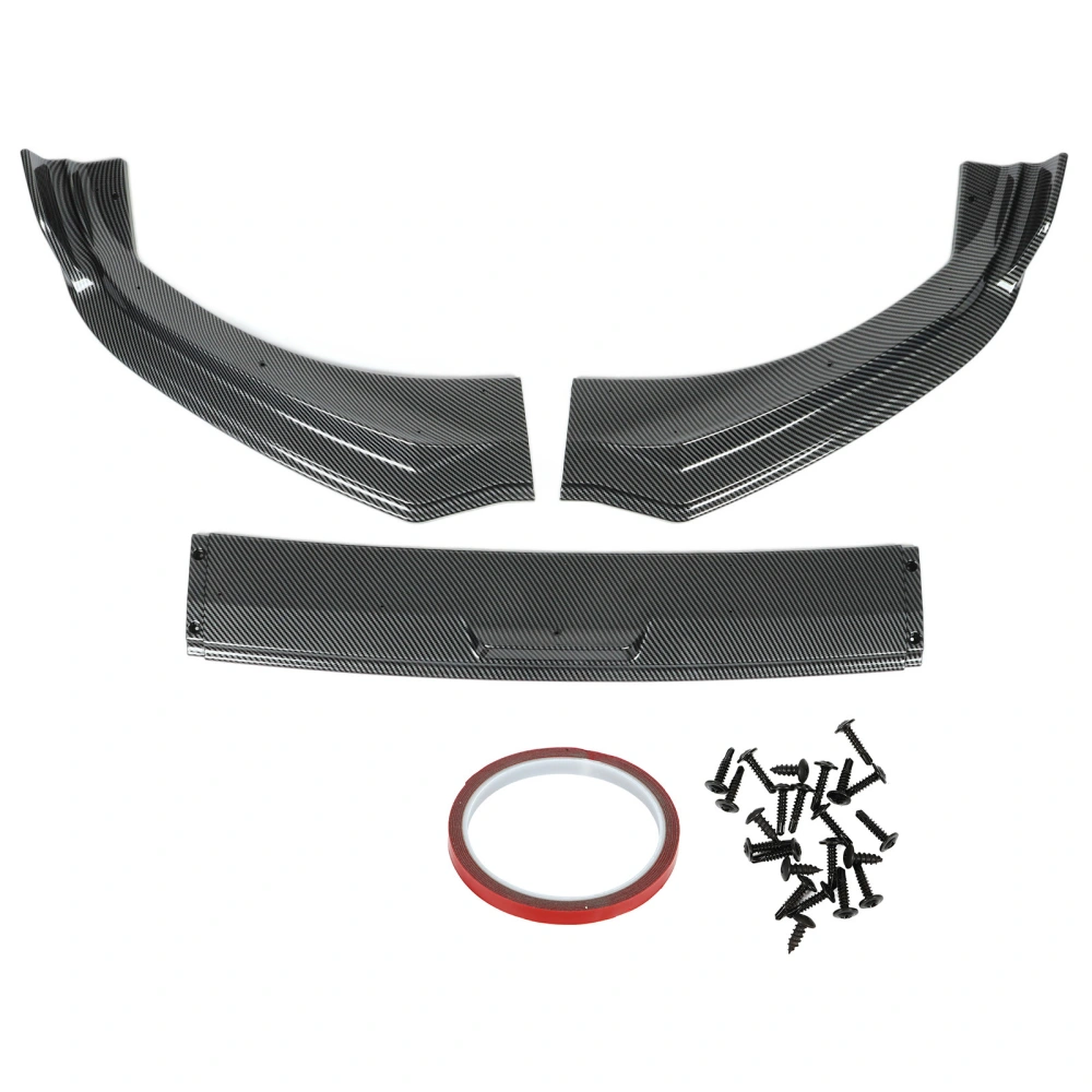 BuyWeek Front Bumper Lip Splitter Kit Carbon Fiber Style Replacement for Mustang Mach‑E 2021 Up