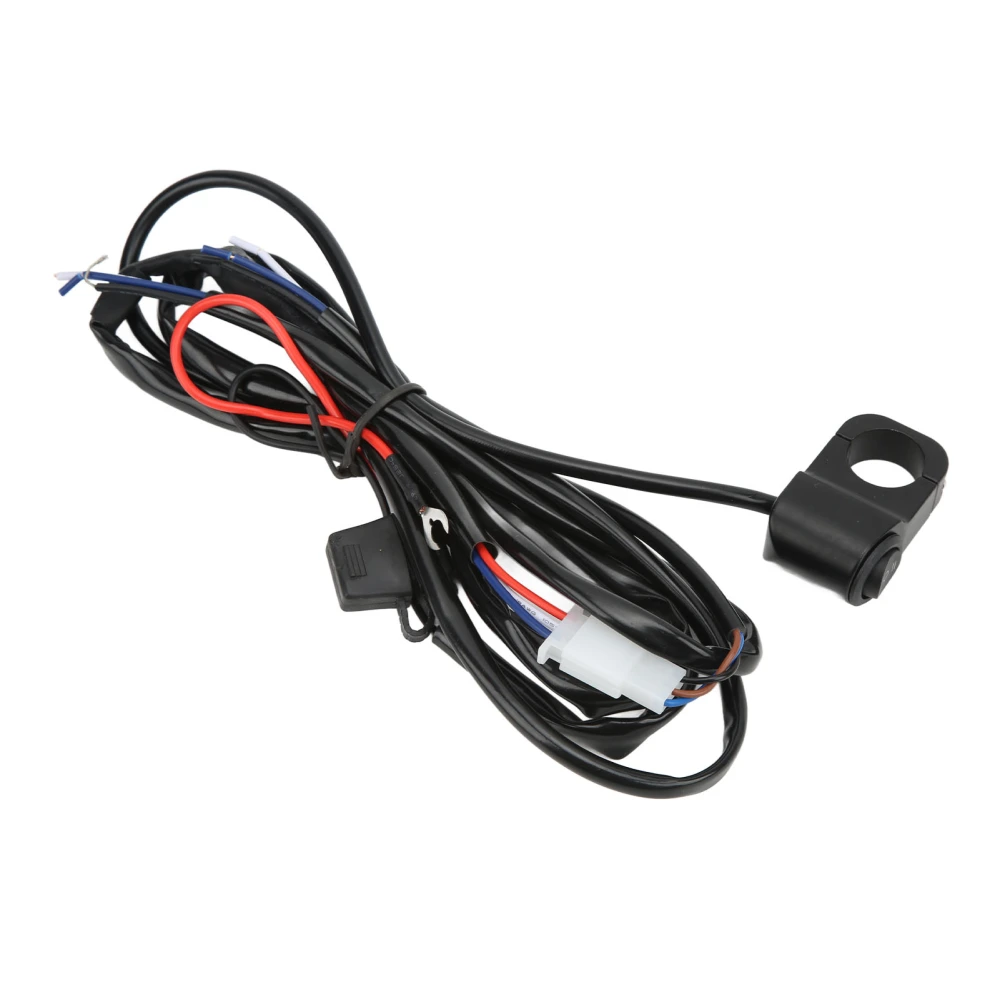 Motorcycle Handlebar Control Switch Waterproof LED Spotlight Switch Harness DC 12V for ATV Dirt Bike 2.2M/2.41yd