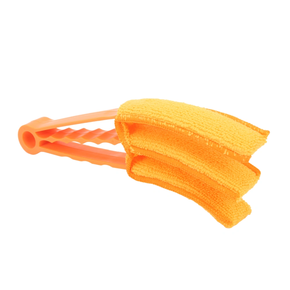 Car Air Vent Duster Multipurpose Cleaning Microfiber Cloth Tool for Window Leaves Blinds Shutter FanOrange