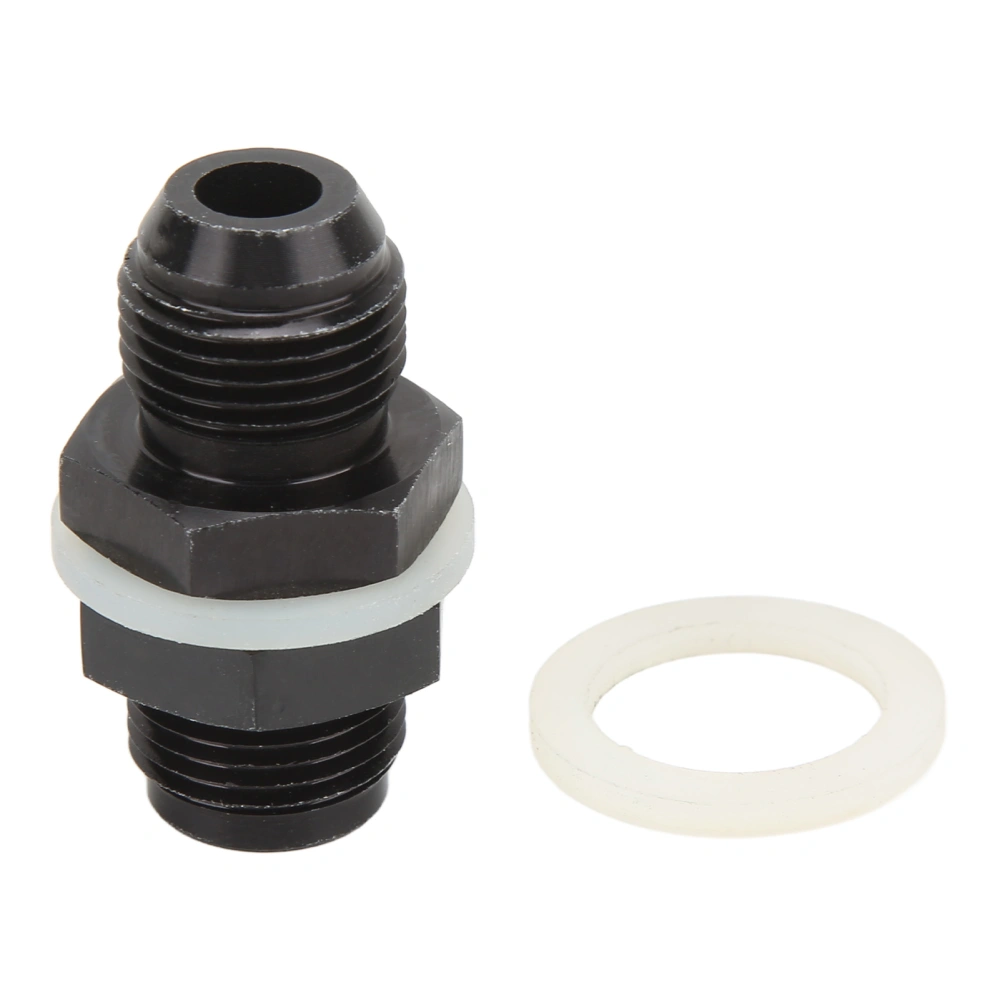 BuyWeek Fuel Cell Bulkhead Fitting with PTFE Washer Black Anodized 6061‑T6 Aluminum Alloy Connector for Most Fluid AN8