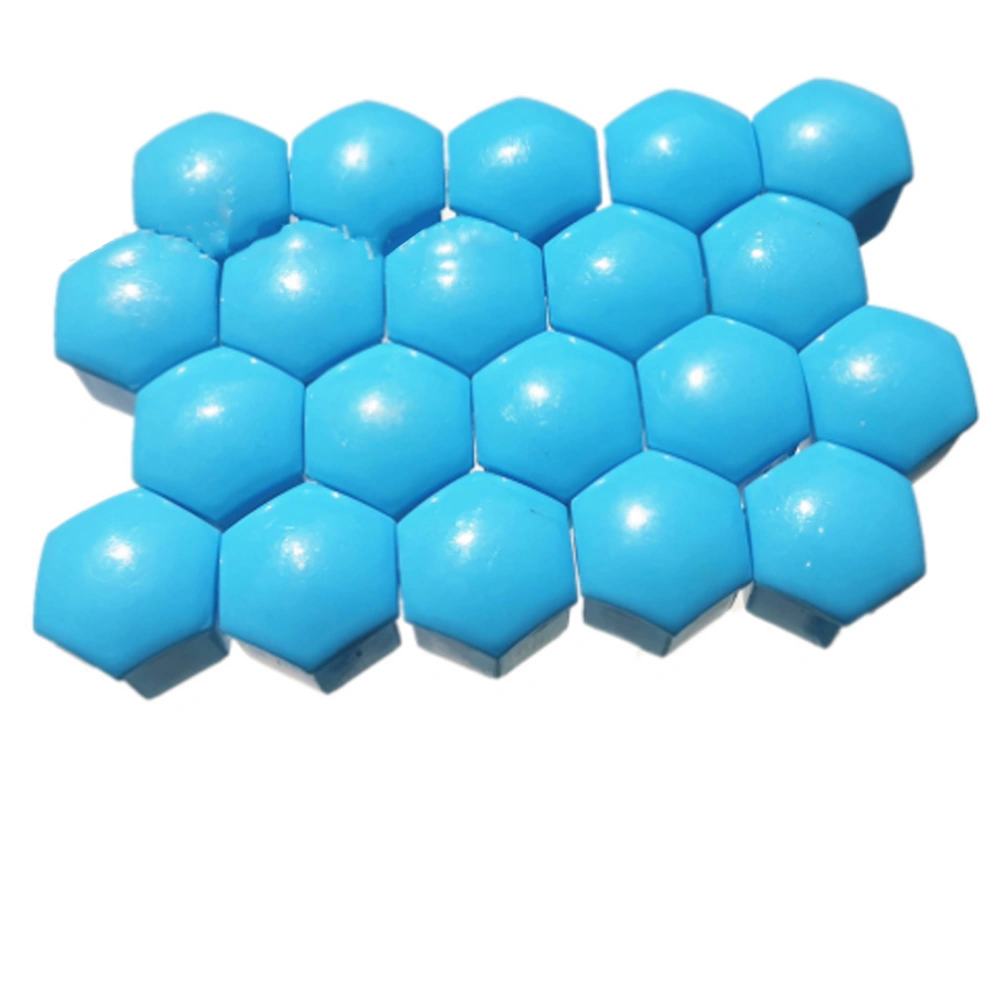 20PCS Car Wheel Hub Nut Protective Cover Dustproof Decoration Snap in ABS PlasticBlue 19mm/0.75in