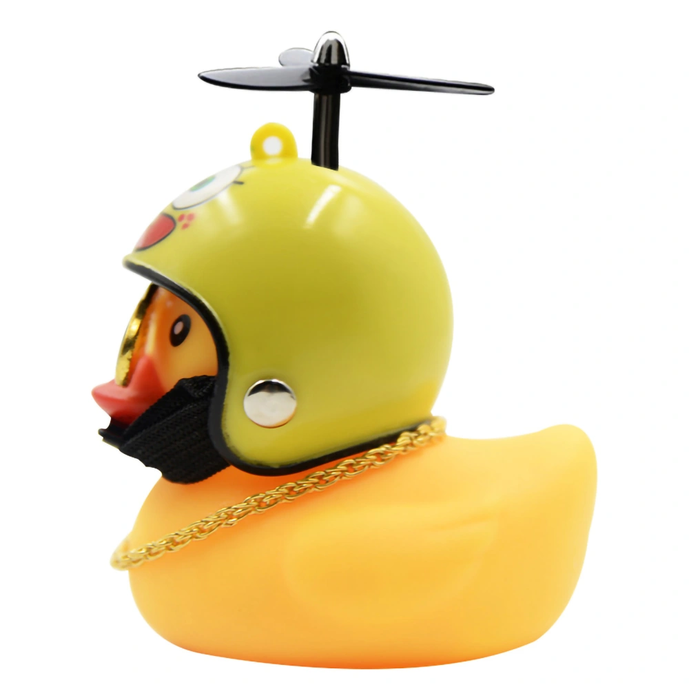 Silicone Yellow Duck Toy with Propeller Helmet Car Interior Ornament Dashboard Decoration AccessoriesType 1 Double Sided Tape