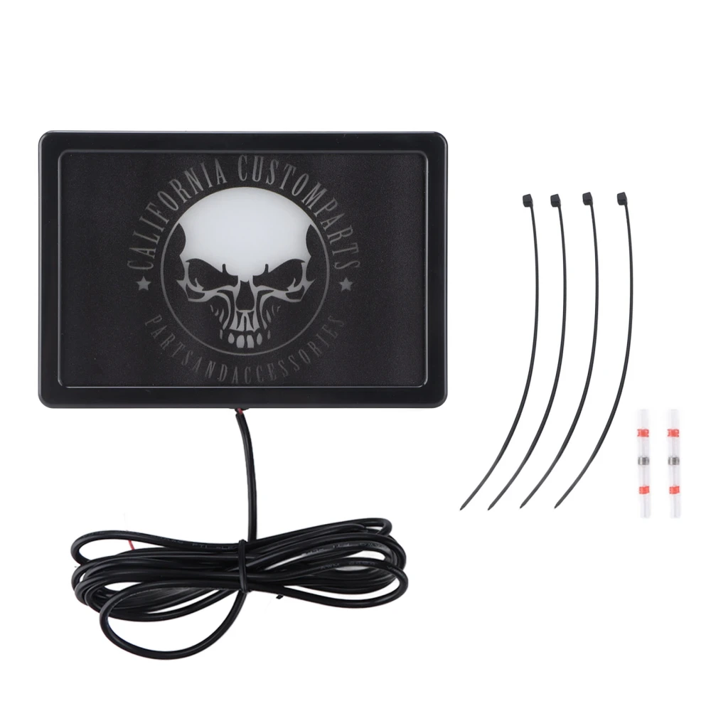 DC12V Universal 4inx6in LED Flag Light Skull Pattern for Motorcycles UTVs ATVsBlack