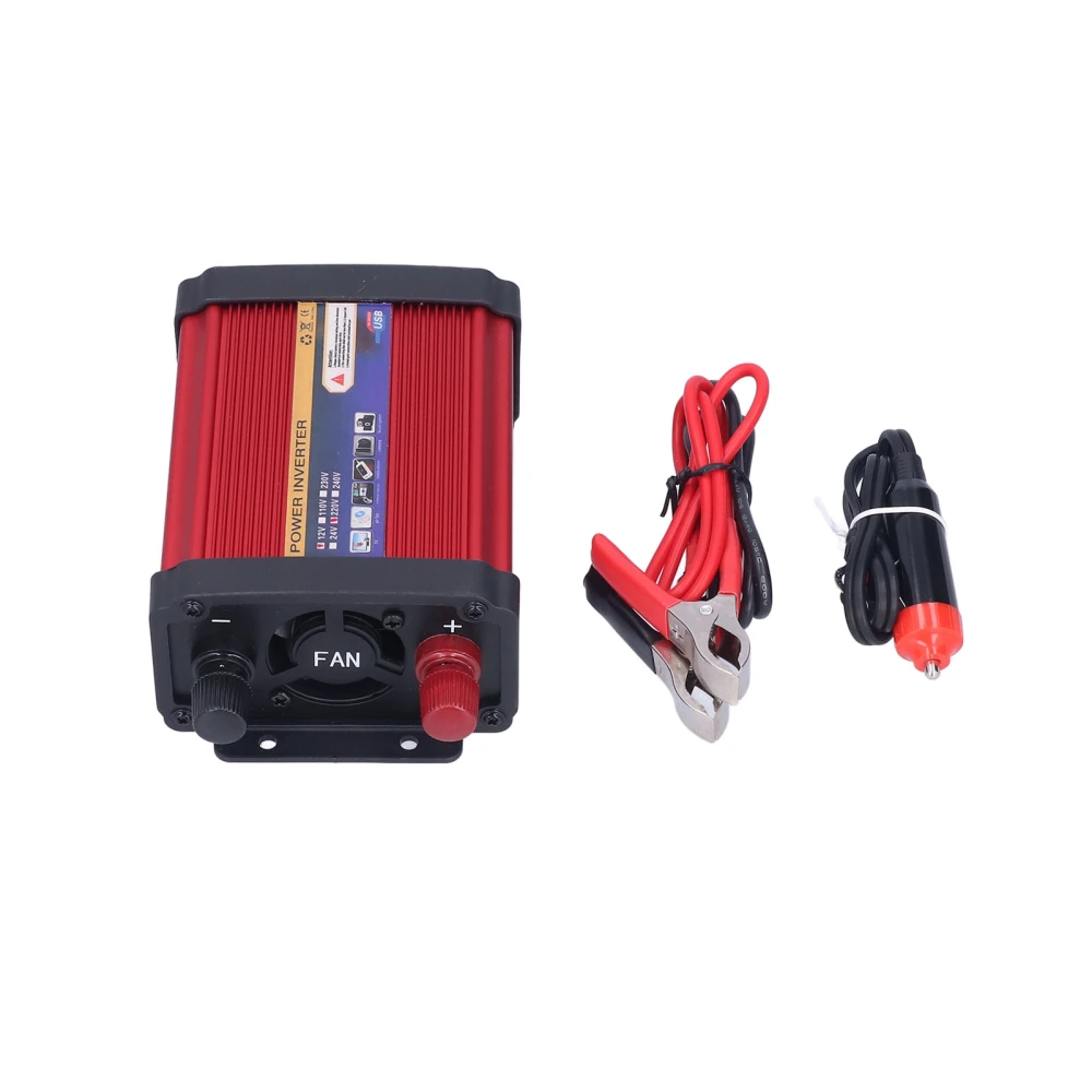 Portable 400W Car Power Converter 2 USB Ports Fast Charging Voltage Transformer Modified Sine Wave12V‑220V 50HZ±5HZ