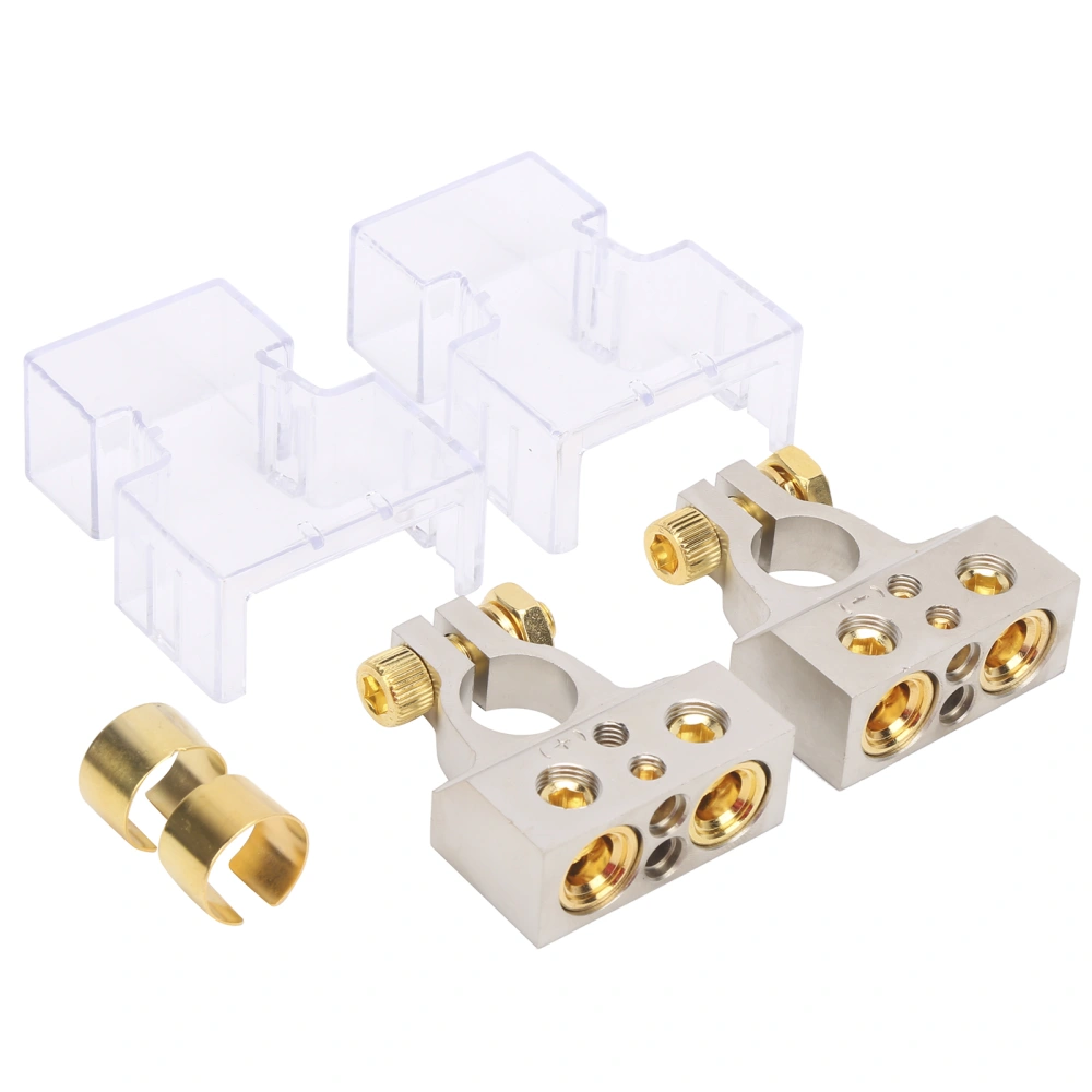 Positive Negative Battery Terminals Connector 0/4/8/10 Gauge Terminal Clamp with Spacer Shims for Car Yacht Audio