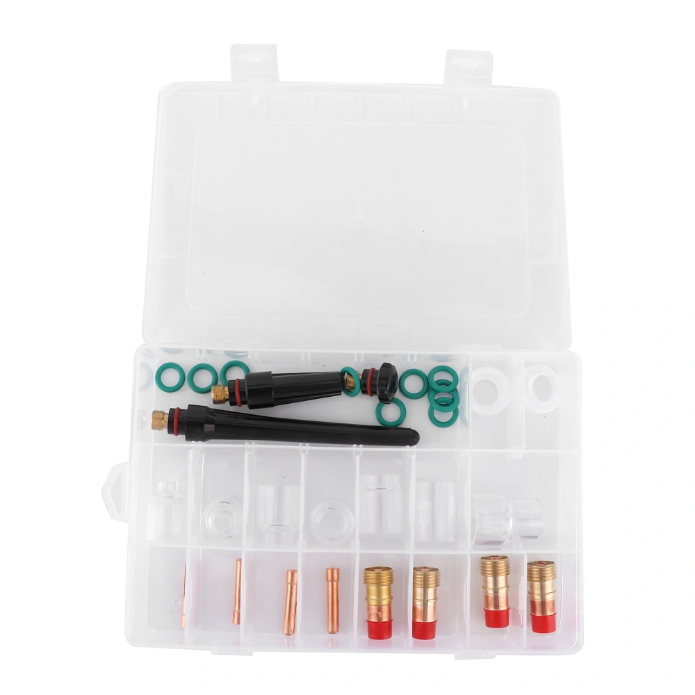 30pcs/set Glass Cup Kit Heat Resistant 4# 5# 6# 7# 8# 10# 12# Accessories for TIG Welding Torch