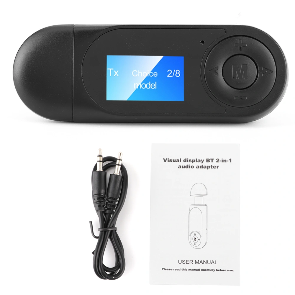 Bluetooth 5.0 Audio Adapter Wireless Transmitter Receiver with LCD for Car PC Wired Speaker 3.5mm