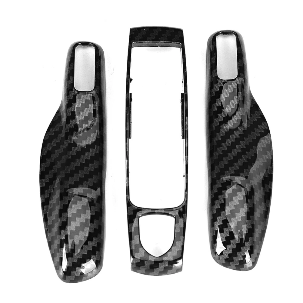 3pcs/set Carbon Fiber Style Car Key Trim Cover Fit for Porsche Cayman/Macan/Boxster