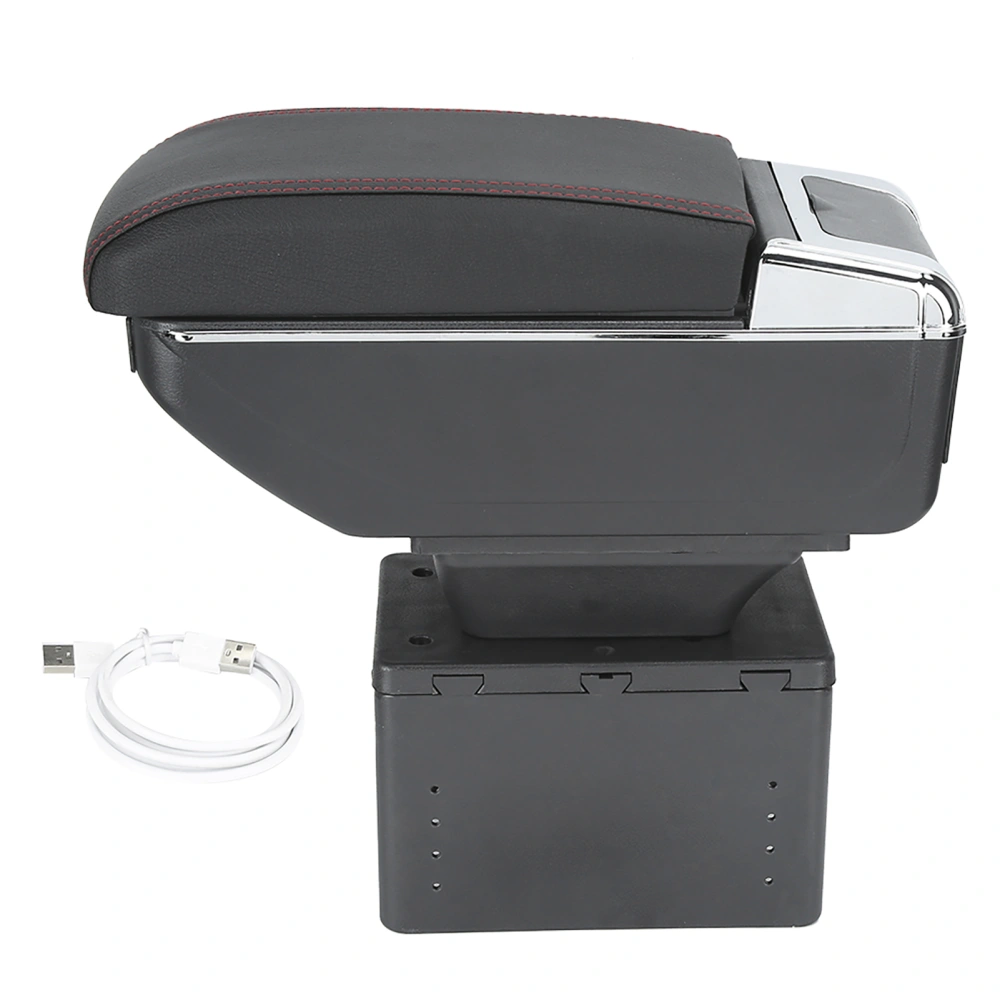 Universal Car Center Console Armrest Box Container Adjustable with USB Interface