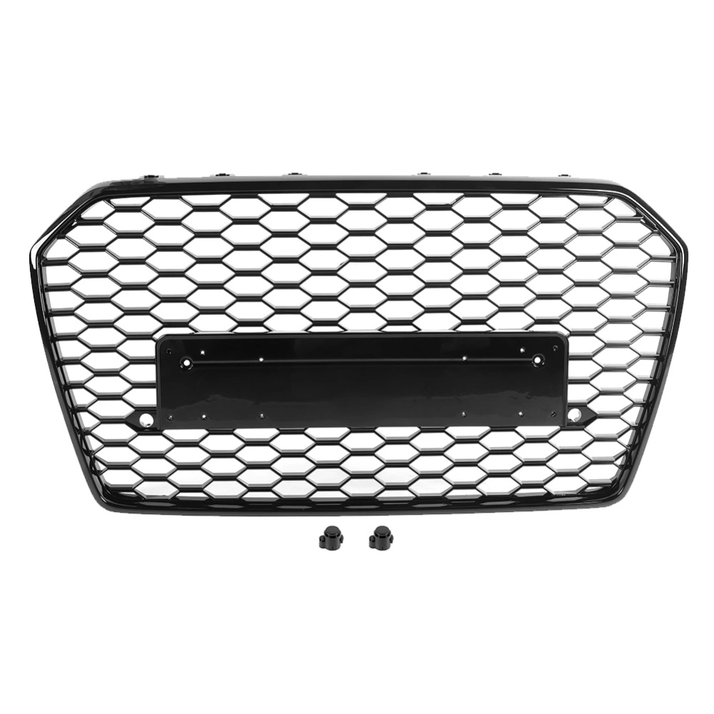 BuyWeek Front Intake Grill Hex Mesh Grille Full Black Refit for RS6 Style Fits for A6/S6 C7 2016-2018