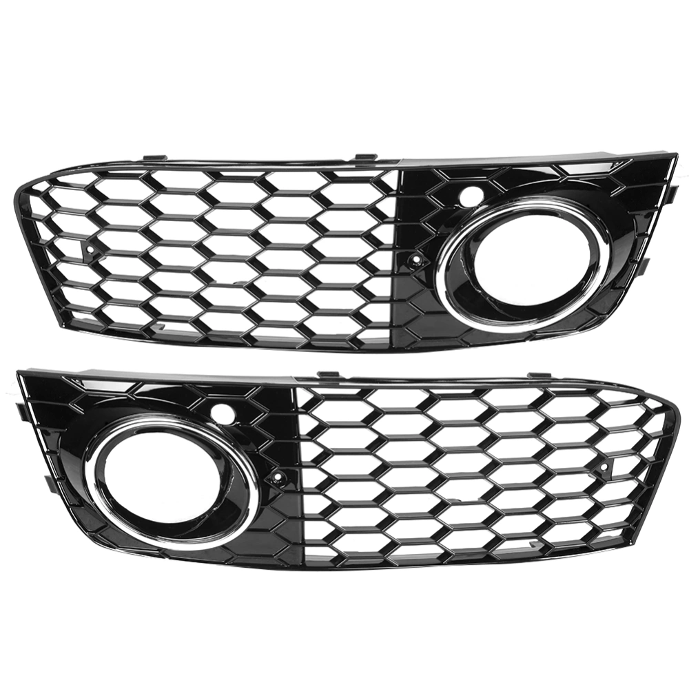 Fog Light Cover Lamp Frame Mesh Grille Fit for Audi A4 B8 2009-2011 (Electroplate)