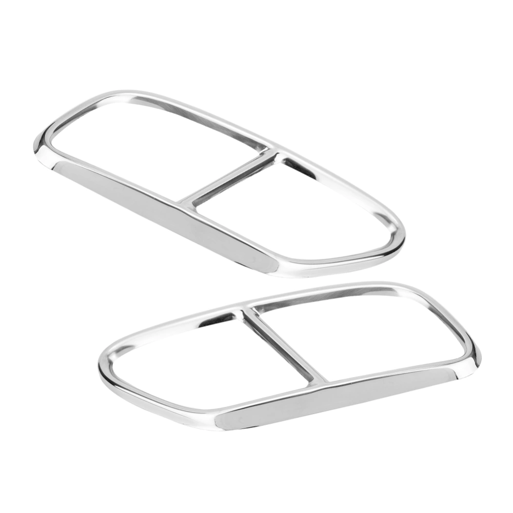 2pcs Stainless Steel 4 Exhaust Muffler Tail Pipe Frame Cover Trim Fit for Audi A4L 2019