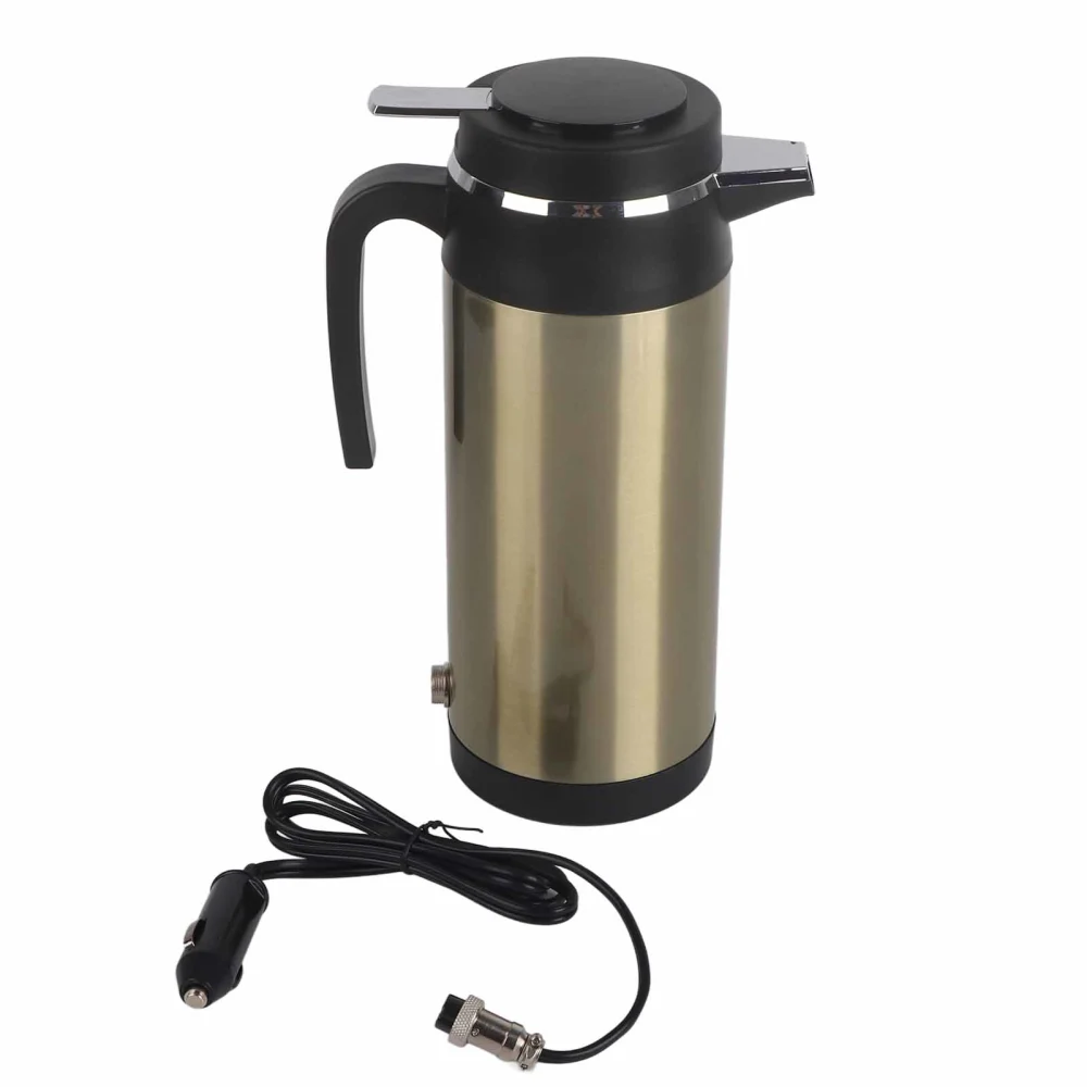 1000ML 24V Stainless Steel Electric in Car Kettle Travel Thermoses Heating Water Bottle