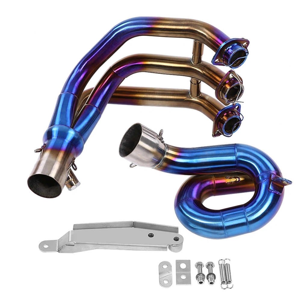 Motorcycle Full Exhaust System Vent Front Pipe Link for Yamaha MT-09/FZ-09 2014-2017 ( Circle)