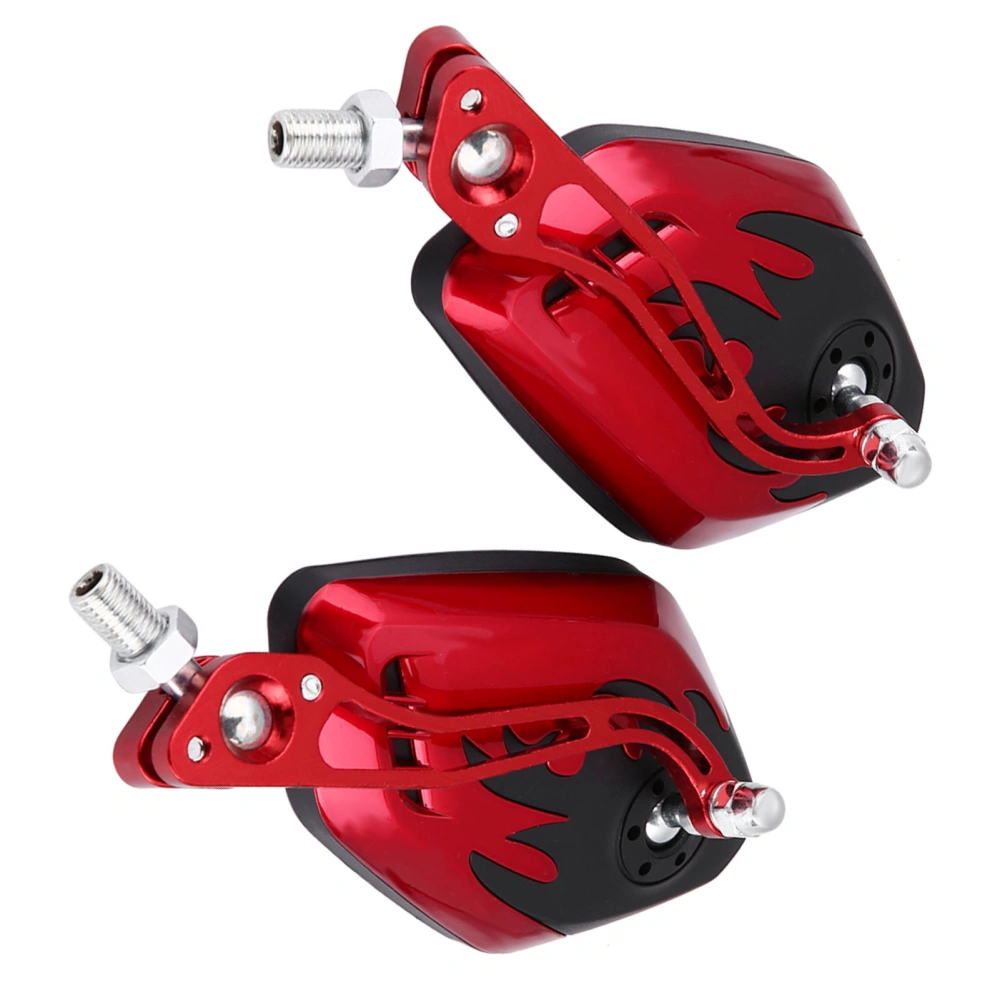 1 Pair of 8mm 10mm Universal Motorcycle Scooter Aluminum Flame Pattern Rear View Mirrors Red