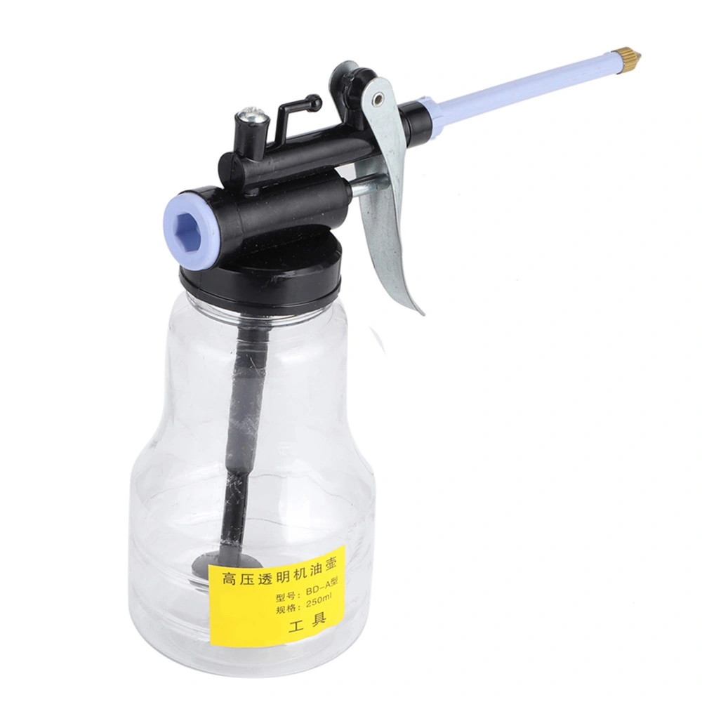 BuyWeek 250cc Transparent High Pressure Oiler Lubrication Oil Can Bottle Flex Manual Oiling Gun