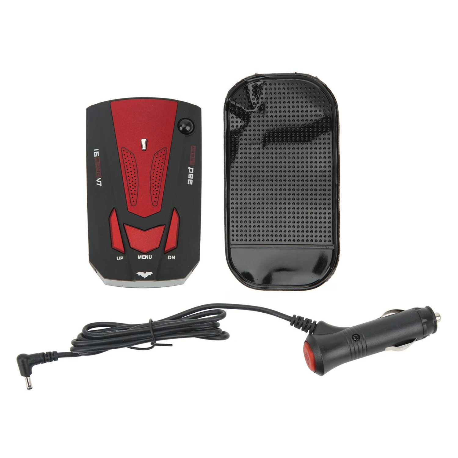 Car Radar Detector 360 Degree Protection Electronic Dog Detector Speedometer Speed Tester Red