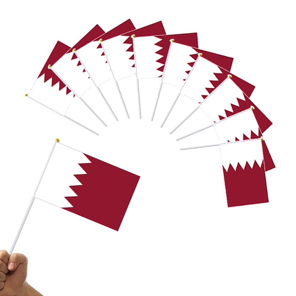 10Pcs Qatar Football Match Hand Waving Flags 2022 Decorations for Sports Game Stick Flags Desk Flag Mini Pocket Flag