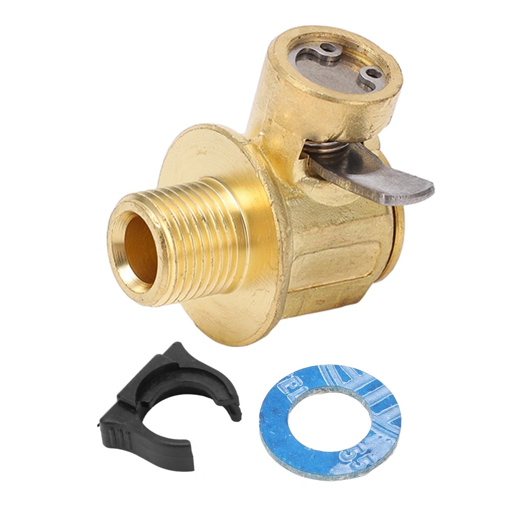 Quick Engine Oil Drain Valve M14‑1.25 Brass Stainless Steel with LC‑10 Lever Clip for Vans Light Trucks