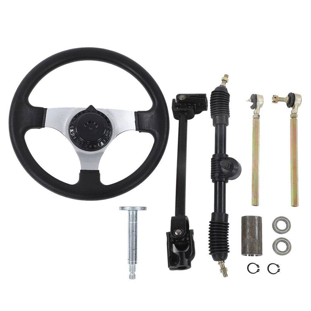 Go Kart Steering Wheel Assembly Set Adjustable 300mm/11.8in Diameter for 150cc‑250cc Engines