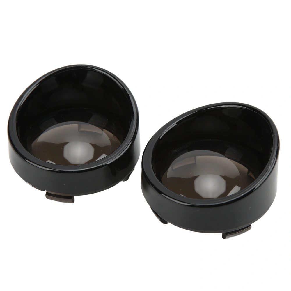 Pair Motorcycle Turn Signal Light Lens Cover Front Rear Replacement for TOURING FLHX FLTRI FLHRS 2000up(Black Smoky )