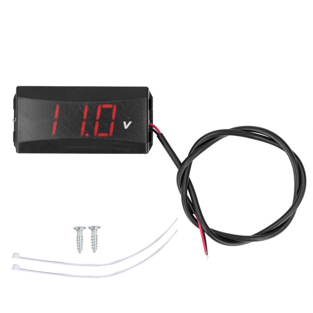 Voltage Testing Meter LED Digital Display Universal for Car Motorcycle Electric Vehicle 12V‑80VRed