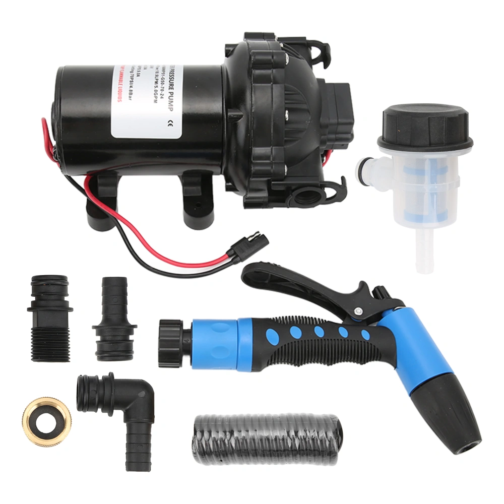 24V Washdown Pump Kit 5.0GPM 70PSI 137.8ft Head Deck Wash Pump for RV Marine Boat Yacht