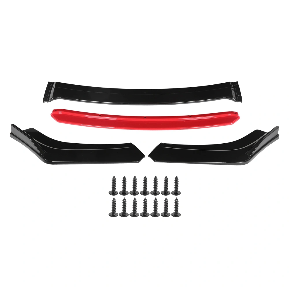 BuyWeek 4PCS Front Bumper Lip Glossy Black with Mounting Screws Universal Vehicle Modification