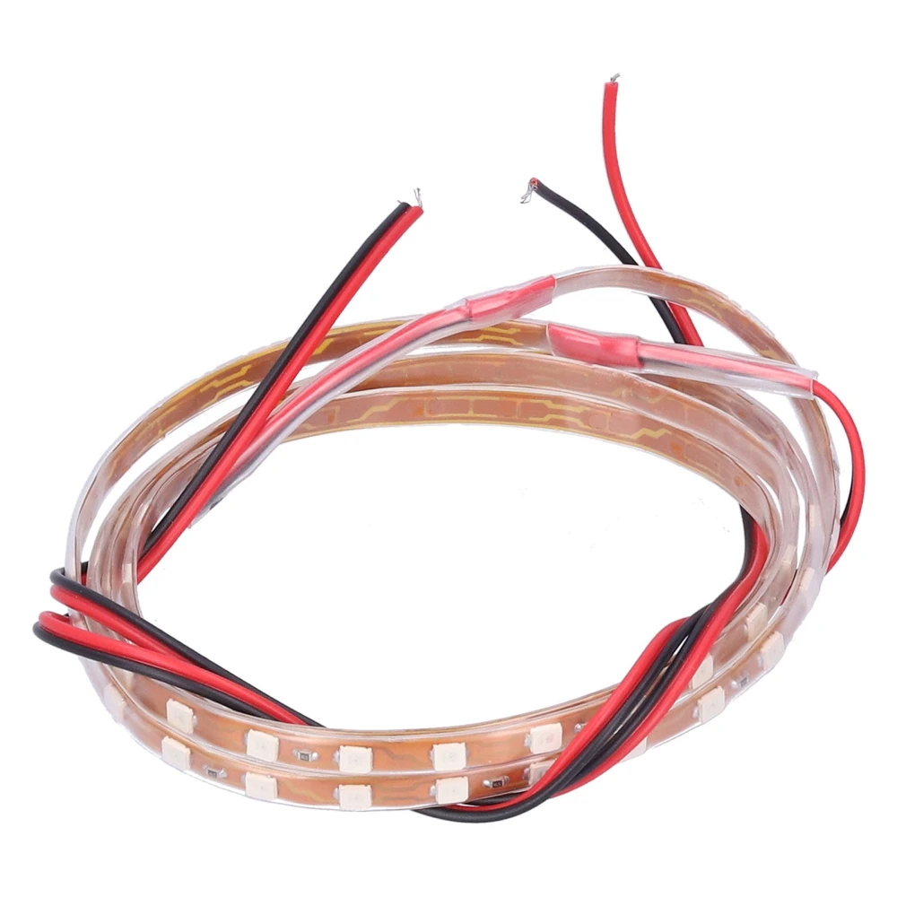 90cm LED Strip 90 Lamp Chips Decorative Ambient Lighting 12V Universal for Car MotorcycleRed Light