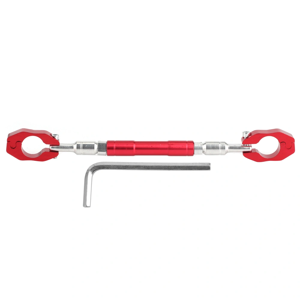 7/8in Motorcycle Handlebar Cross Bar Adjustable Strengthen Balance Lever CNC Aluminum Alloy UniversalRed