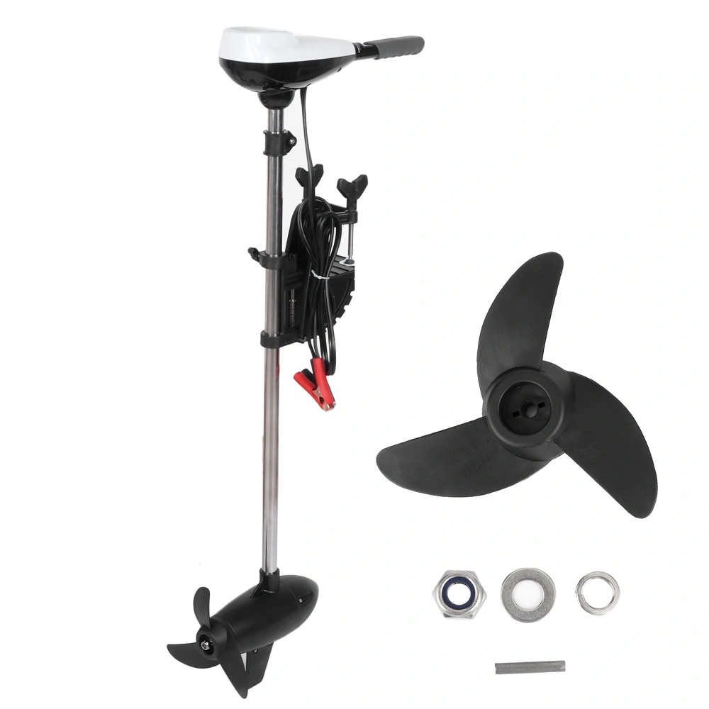 BuyWeek 24V 240lbs Brushless Outboard Motor Propeller 3HP 1500W High Power Stretchable Handle for Marine Boat