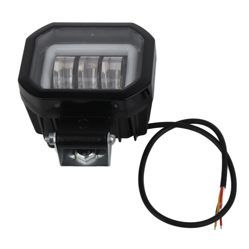 LED Work Light 3.5in 6000K 30W Waterproof Square Angel Eyes Lamp for Car ATV Boat OffRoad Vehicle(Amber Light )