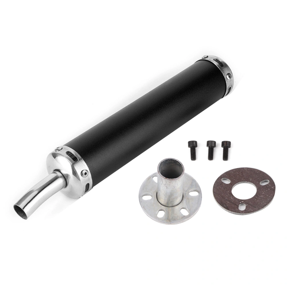 Stainless Steel Exhaust Muffler Silencer 20mm/0.8in Modified Parts for 2 Stroke MotorcycleBlack