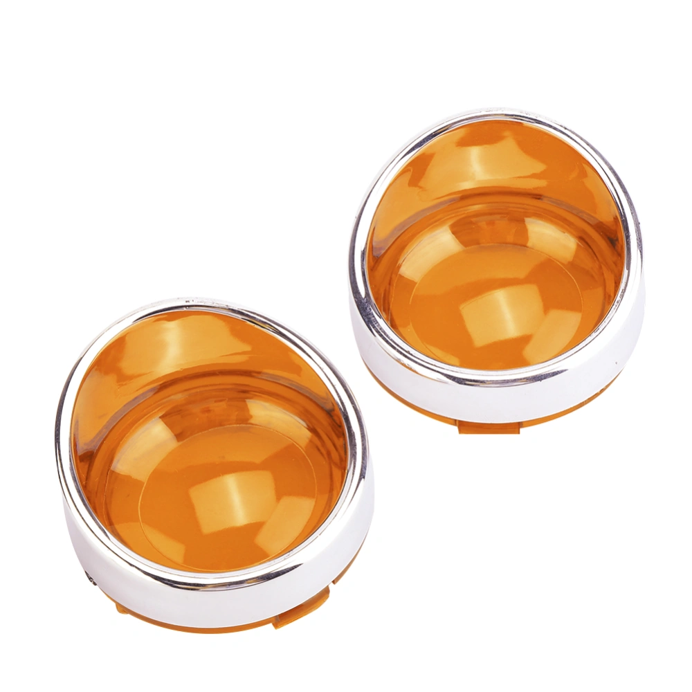 BuyWeek 2pcs ABS Turn Signal Light Lens Lamp Cover Bezels Motorcycle AccessoryPlating and Yellow