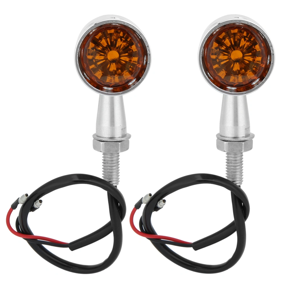 2pcs Universal 12V Motorcycle Turn Signal Light Retro Vintage Hollow Indicator Lamp Amber