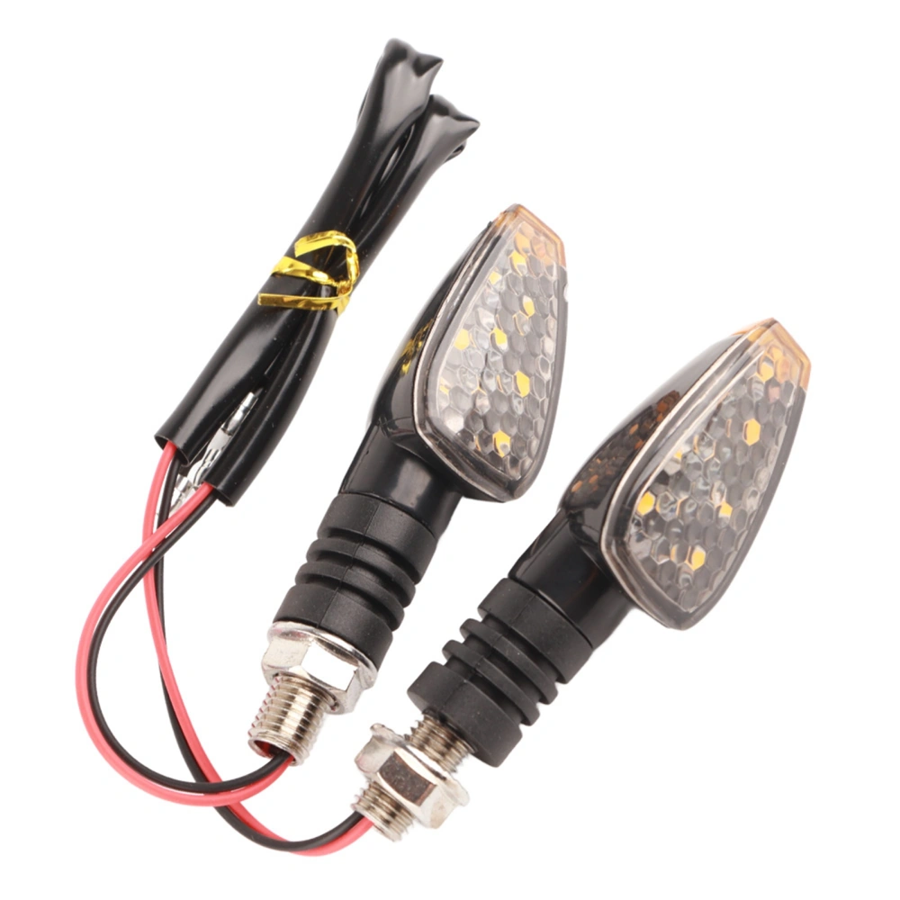 2Pcs 12V Universal Turn Signal Light Indicator Lamp Modification with Yellow Light(Smoked)