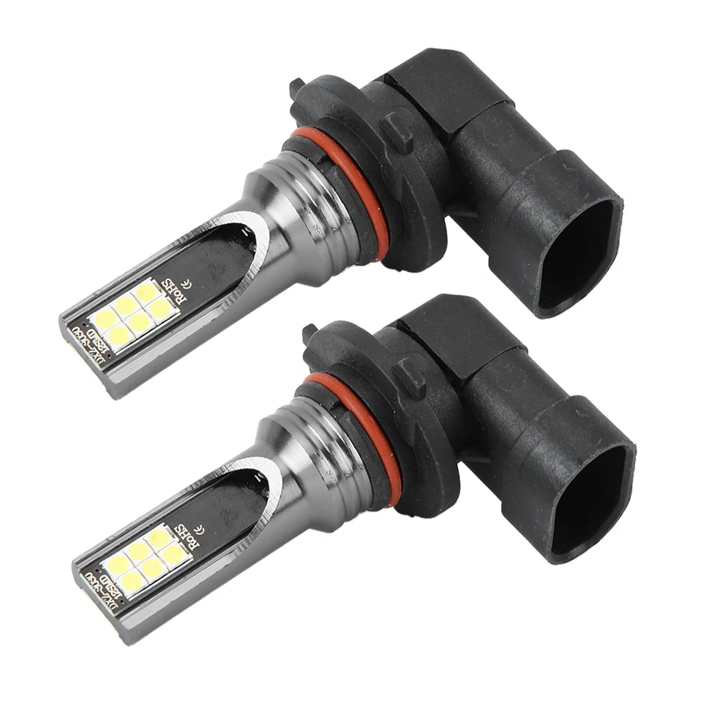 BuyWeek 2PCS Car Front Headlights 9005 12W 3000K 3030-12LED Fog Lamps Bulbs DC12V-24V