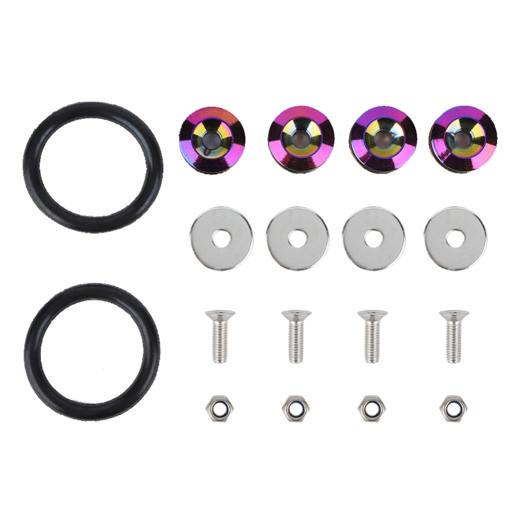 Car Aluminum Alloy Fenders/Bumper Washer/Bolt Engine Bay Dress Up Kit(Multicolor)