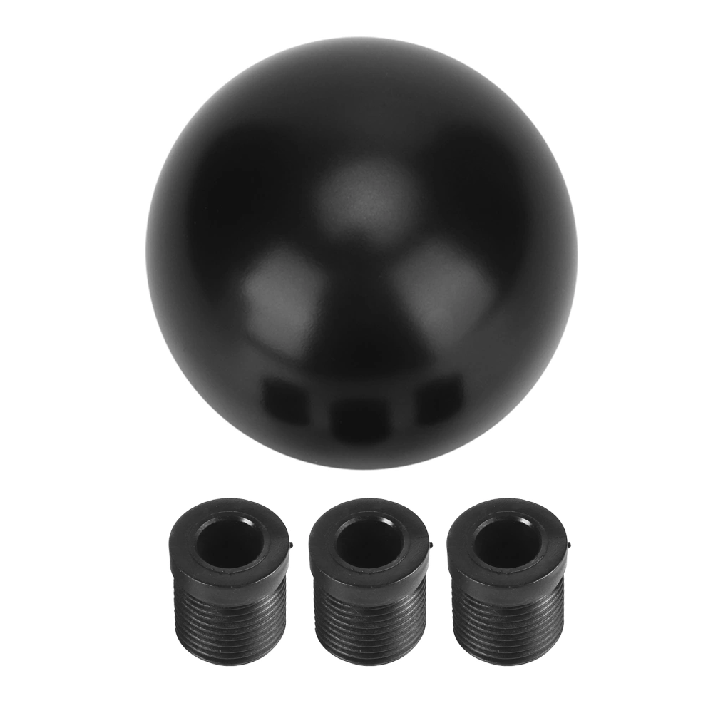 Universal Car Gear Shifter Lever Round Ball Shape Aluminium Shift Knob Adapter Kit Black