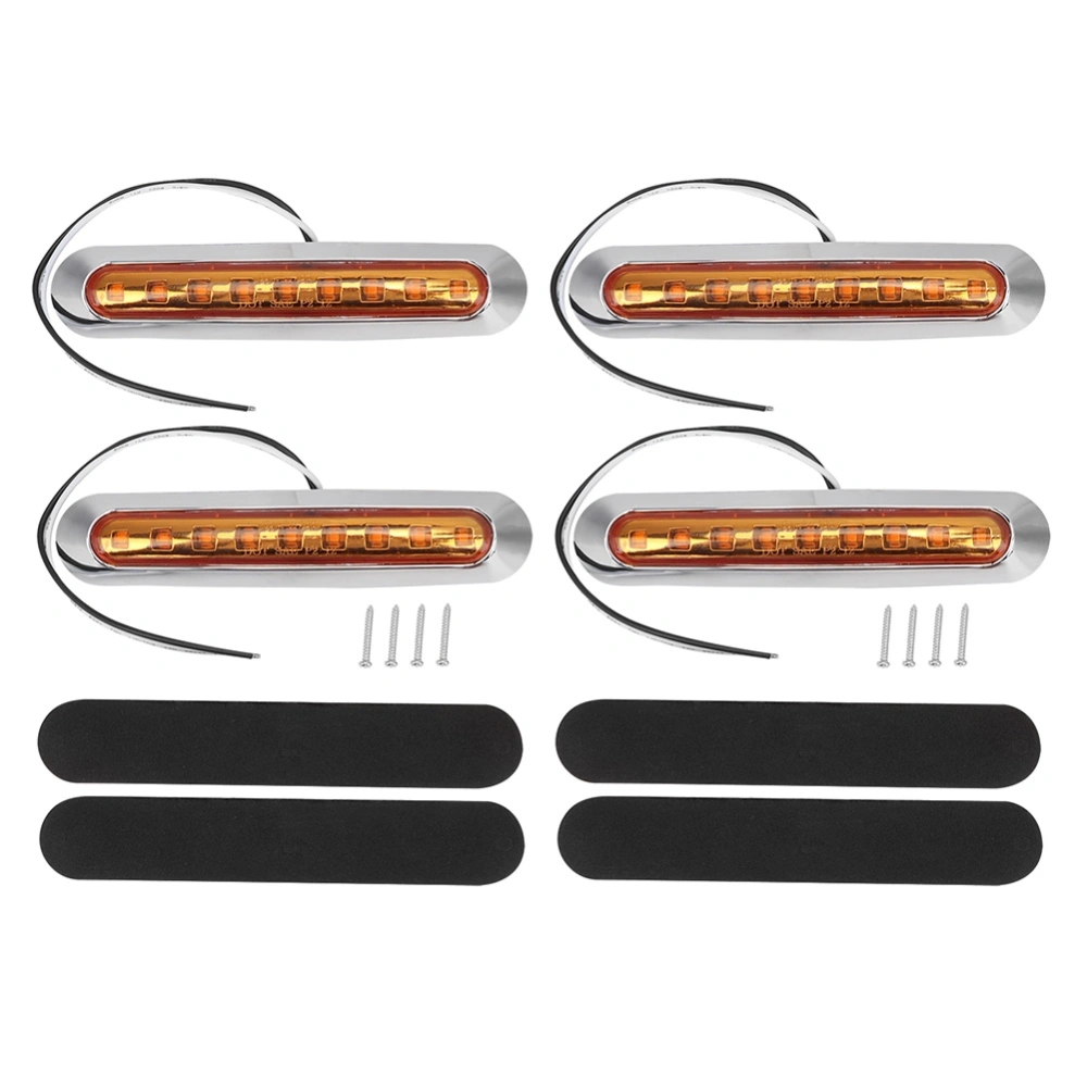 4 pcs 9 LED Side Marker Light Signal Turning Warning Lamp for Trailer Truck